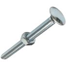 Easyfix General Purpose Threaded Coach Bolts Carbon Steel Bright Zinc-Plated M12 x 100mm 25 Pack