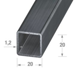 Essentials Black Tube 1m x 20mm x 20mm