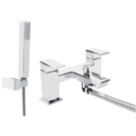 Bristan Cobalt Chrome 123mm Deck Mounted Dual Control Manual Shower Mixer Tap