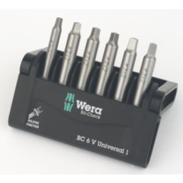 Wera Bit-Check 6 V Universal 1 1/4" Hex Shank Square Bit Set 6 Pieces