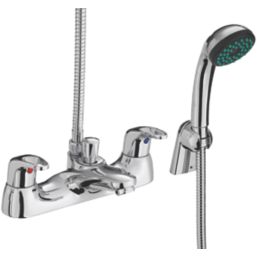 Bristan Cadet Chrome 80mm Deck Mounted Dual Control Manual Shower Mixer Tap