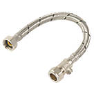 Midbrass Flexible Hose with Isolation Valve 1/2" x 1/2" x 500mm 2 Pack