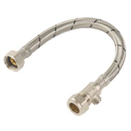 Midbrass Flexible Hoses with Isolation Valve 1/2" x 1/2" x 500mm 2 Pack