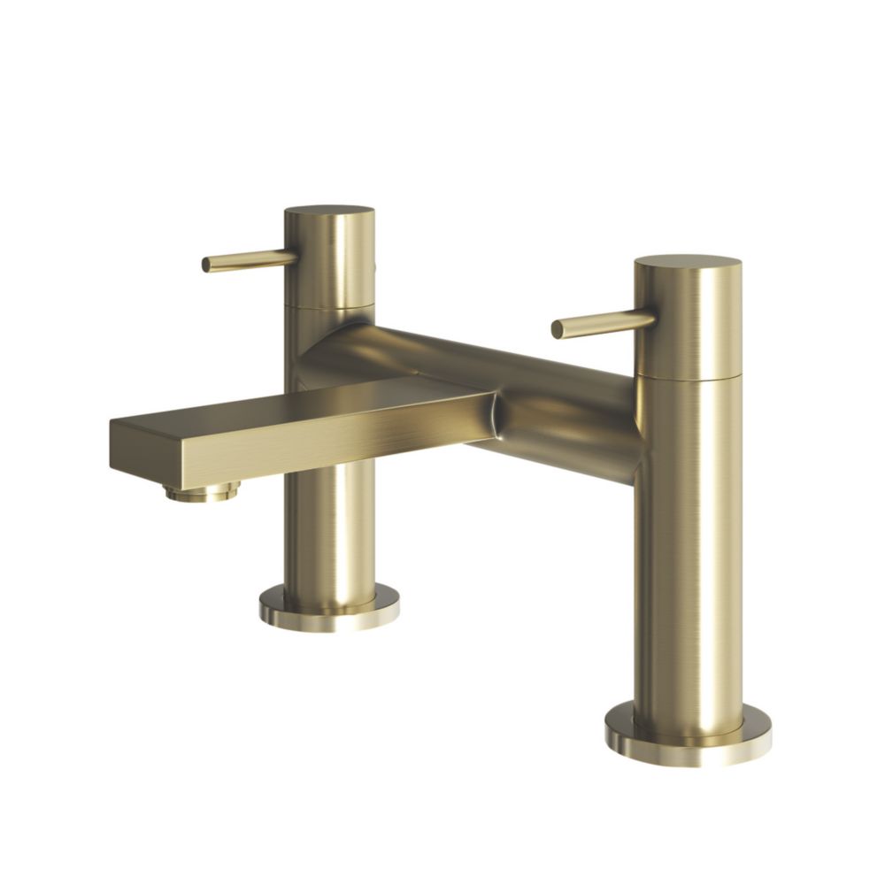 ETAL Blake Deck Mounted Bath Filler Brushed Brass - Screwfix