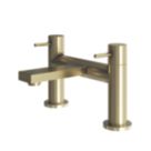 ETAL Blake Brushed Brass 145mm Deck Mounted Lever 2 Tap Holes Bath Mixer Tap