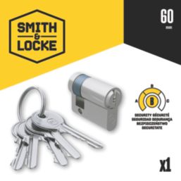 Smith & Locke  6-Pin Cylinder Lock 60mm Silver