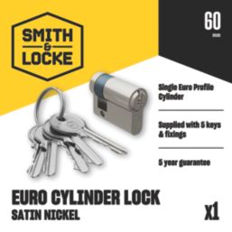 Smith & Locke  6-Pin Cylinder Lock 60mm Silver