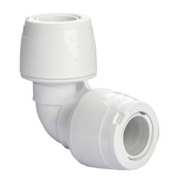 Hep2O  Plastic Push-Fit Equal 90° Keyless Elbow 15mm 10 Pack