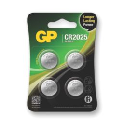 GP Batteries CR2025 3V Coin Cell Lithium Batteries 4 Pack