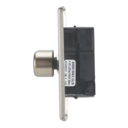 Contactum iConic 2-Gang 2-Way  Dimmer Switch  Brushed Steel