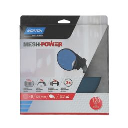 Norton   120 Grit Mesh Wood, Plaster, Plasterboard & Paint Sanding Discs 225mm 5 Pack
