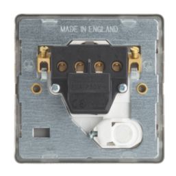 Contactum Lyric 20A 1-Gang DP Control Switch & Flex Outlet Brushed Brass  with White Inserts