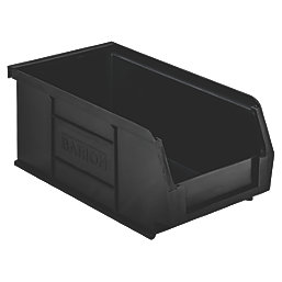 Barton TC2 Semi-Open-Fronted Recycled Storage Containers 1.27Ltr Black 20 Pack