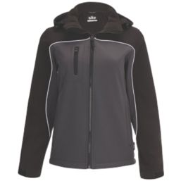 Site Kardal Womens Water-Resistant Softshell Jacket Black / Grey Size 16-18