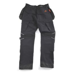 Scruffs Tech Holster Stretch Work Trousers Black 38" W 32" L