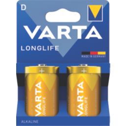 Varta Longlife D 1.5V Alkaline Batteries 2 Pack