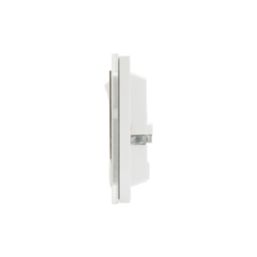 Retrotouch Crystal 13A 2-Gang DP Switched Plug Socket White Glass