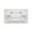 Retrotouch Crystal 13A 2-Gang DP Switched Plug Socket White Glass