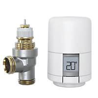 Hive  White Angled Thermostatic Smart TRV Head & Body   15mm x 1/2"
