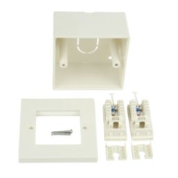 Philex Cat 6 2 Port Double RJ45 Ethernet Socket White