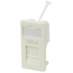 Philex Cat 6 2 Port Double RJ45 Ethernet Socket White