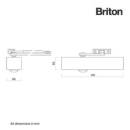 Briton 2130B Fire Rated Overhead Door Closer Silver