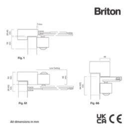 Briton 2130B Fire Rated Overhead Door Closer Silver