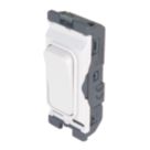 Hager Sollysta WMGSDP2 20A Grid 2-Pole Control Switch White  with White Inserts