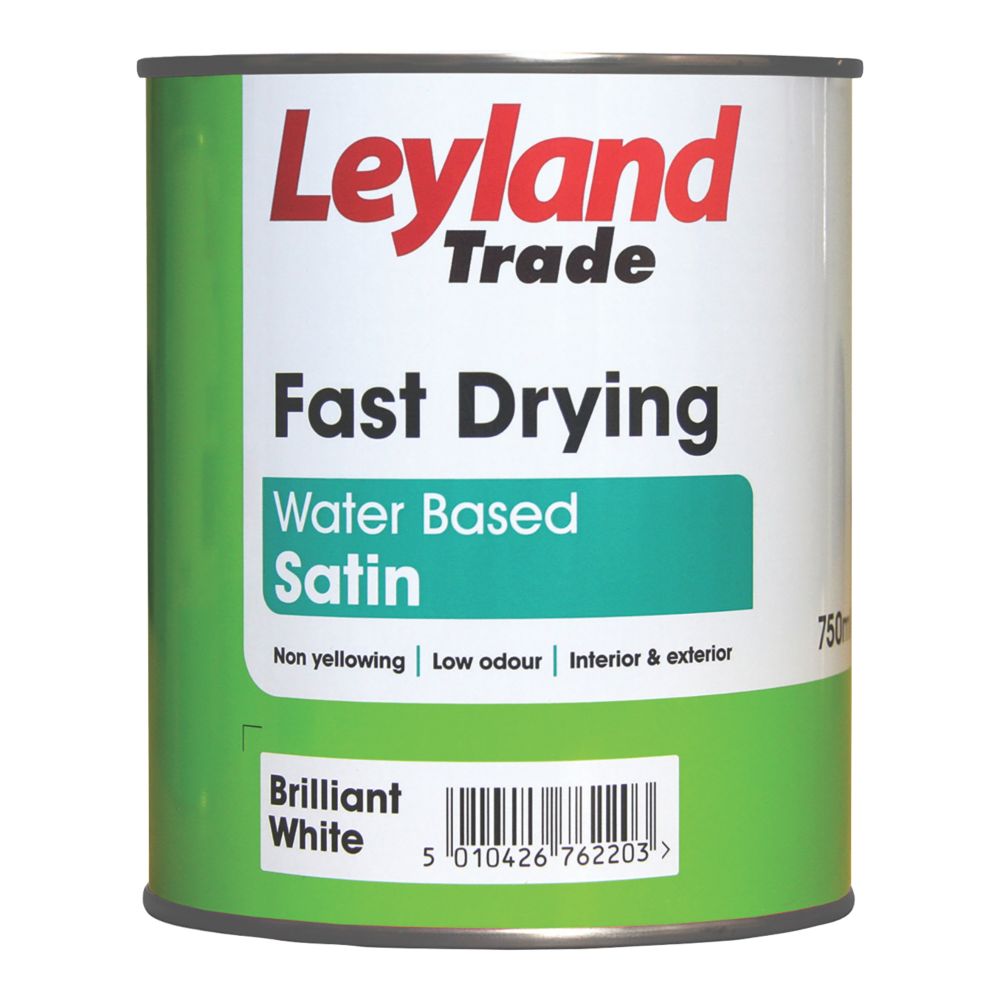 Leyland Trade 750ml Brilliant White Satin Wood & Metal Paint Screwfix