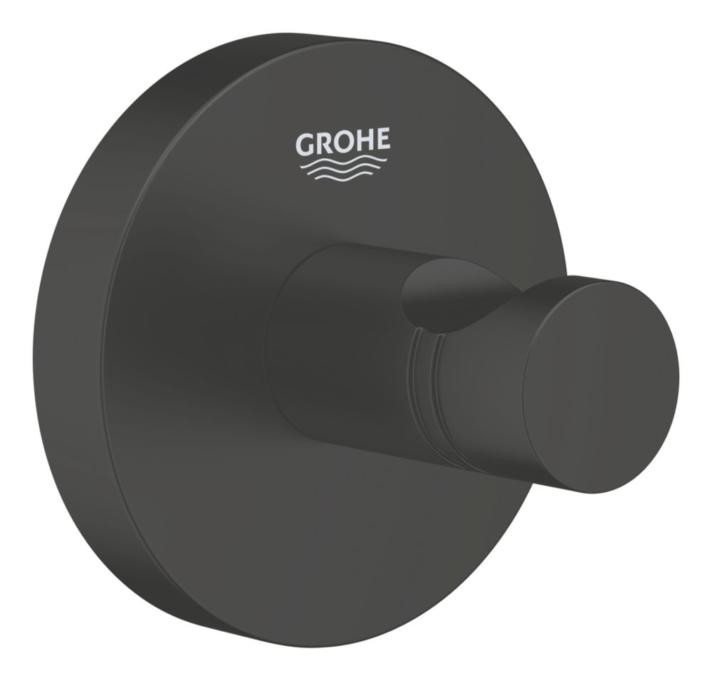Grohe QuickFix Start Robe Hook Matt Black - Screwfix