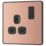 British General Evolve 13A 1-Gang SP Switched Socket Copper  with Black Inserts
