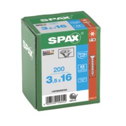 Spax  TX Countersunk Self Drilling Wood Screws 3.5mm x 16mm 200 Pack