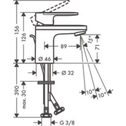 Hansgrohe Vernis Blend Chrome 126mm Cloakroom Lever Mono Basin Mixer Tap  With Pop-Up Waste