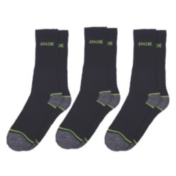 Apache Burlington Socks Black 6-11 3 Pairs