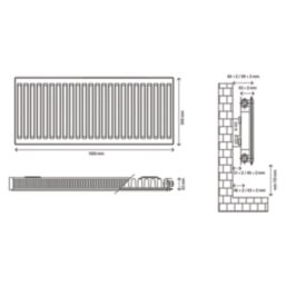 Flomasta 500mm x 1000mm 2773BTU White Type 11 Convector Radiator