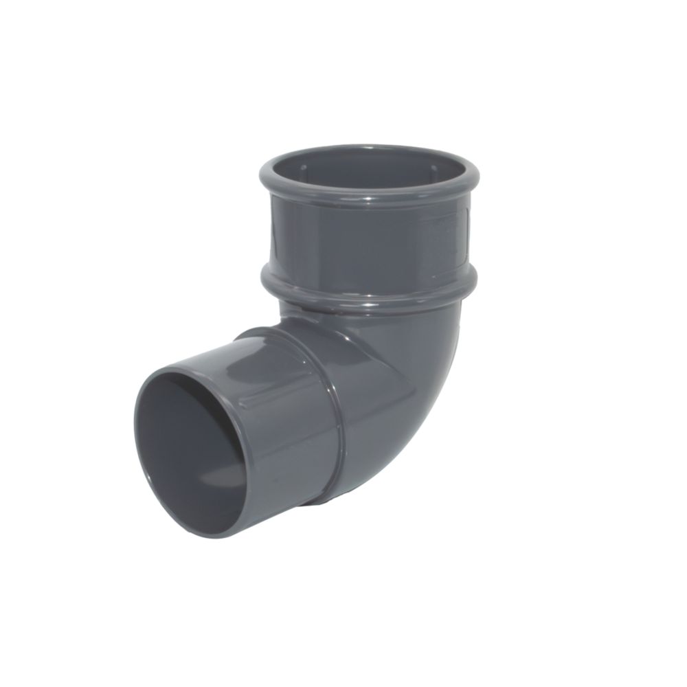 FloPlast MiniFlo 92.5° Round Offset Downpipe Bend Anthracite Grey 50mm ...
