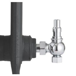 Arroll UK-20 15mm x 1/2" Chrome Angled & L/S Traditional Manual Radiator Valve & Lockshield