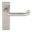 Eurospec  Fire Rated Latch Safety Lever on Backplate Pair Satin Stainless Steel
