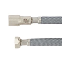 Flomasta Push-Fit Straight Flexible Hose with Isolating Valve 15mm x 1/2" x 300mm