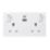 British General 900 Series 13A 2-Gang SP Switched Socket + 4.2A 10.5W 2-Outlet Type A & C USB Charger White
