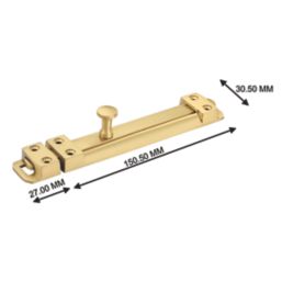 Smith & Locke Straight Door Bolt Brass 150mm