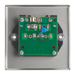 Contactum iConic 1-Gang Isolated Female Coaxial TV Socket Brushed Steel with Black Inserts