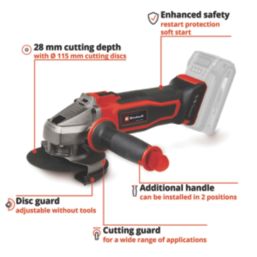 Einhell TE-AG 18/115-2 Li Solo 18V Li-Ion Power X-Change 4 1/2"  Cordless Angle Grinder - Bare