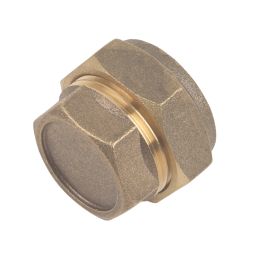 Flomasta  Brass Compression Stop Ends 22mm 10 Pack