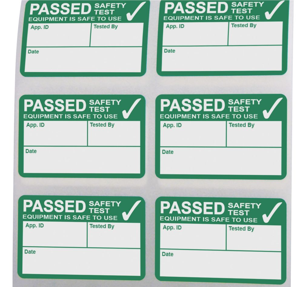 Accessori Tester PAT Etichette PAT PASS Per Tester Di Prova E Misura - 500 Pezzi, Accessorio Per Manutenzione Elettrica Etichette Tester PAT 500 Pezzi