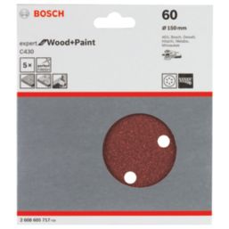 Bosch C430  60 Grit 6-Hole Punched Multi-Material Sanding Discs 150mm 5 Pack