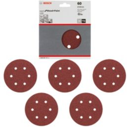Bosch C430  60 Grit 6-Hole Punched Multi-Material Sanding Discs 150mm 5 Pack