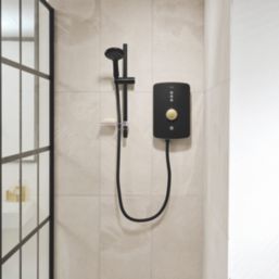 Triton Amala Black with Brushed Brass Accents 9.5kW  Electric Shower