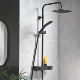 Triton  HP/Combi Flexible Exposed Matt Black Thermostatic Mixer Diverter