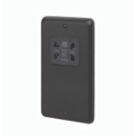 MK Contoura 2-Gang Dual Voltage Shaver Socket 115/230V Black with Colour-Matched Inserts